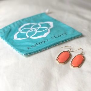 Kendra Scott Gold Drop Coral Earrings